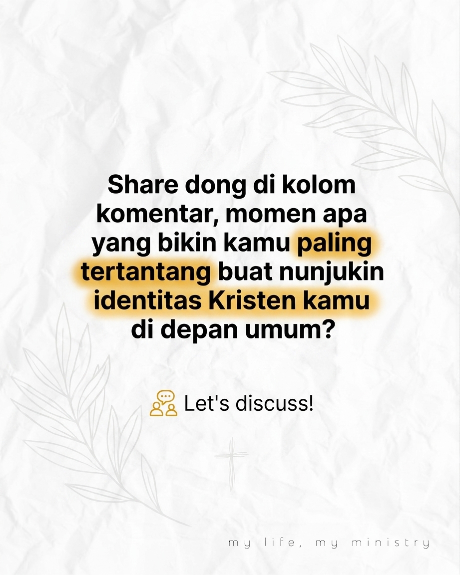 POV Kamu satusatunya yang beda di tongkrongan... Berani speak up nggak? Atau milih jadi Secret Agent yang imannya disimpan rapatrapat?