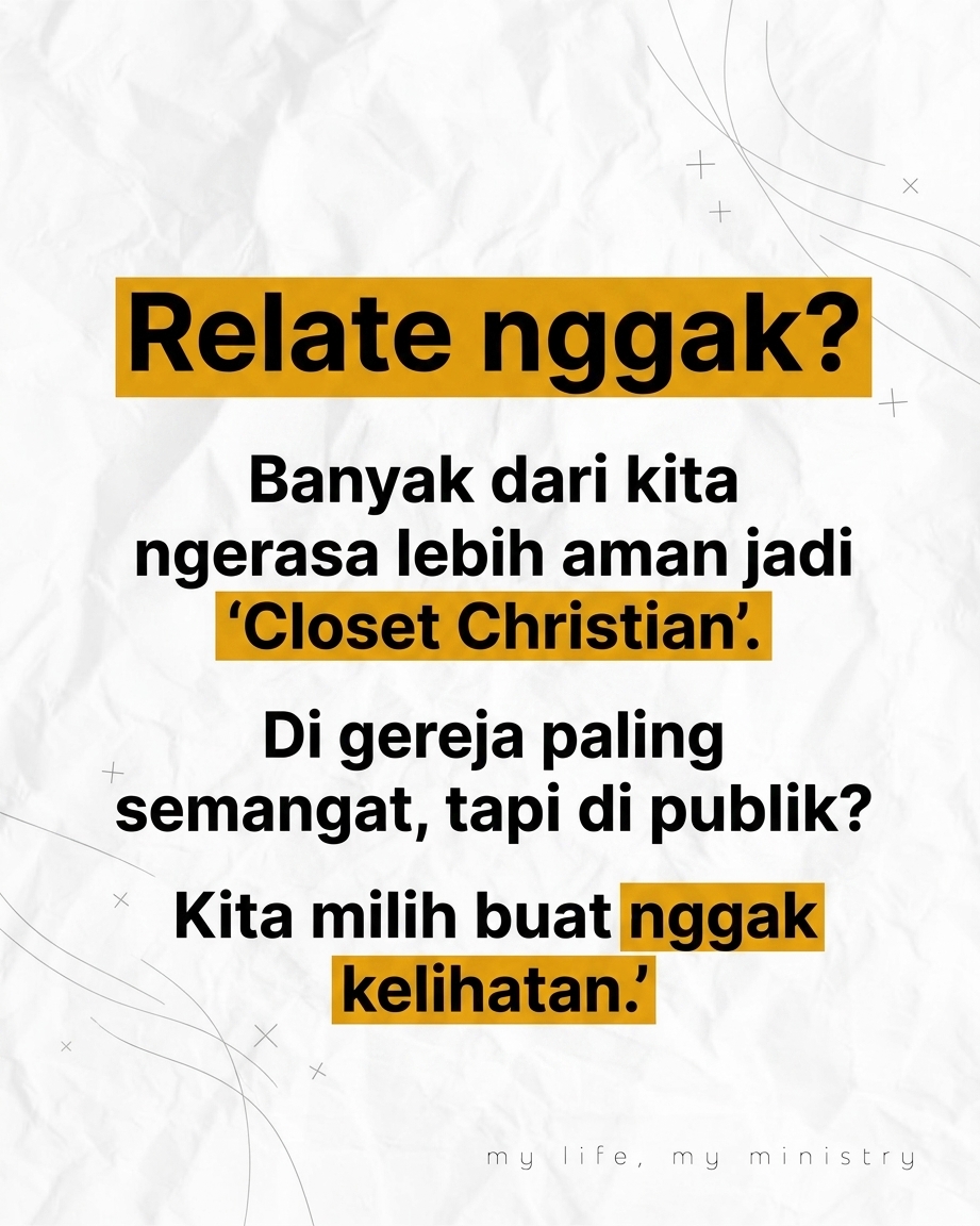 POV Kamu satusatunya yang beda di tongkrongan... Berani speak up nggak? Atau milih jadi Secret Agent yang imannya disimpan rapatrapat?
