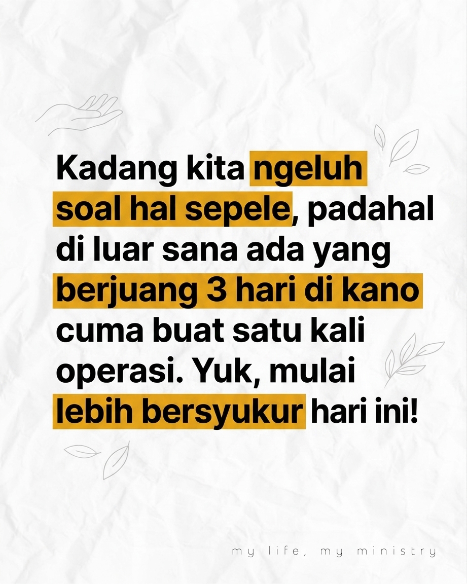 3 HARI DI ATAS KANO DEMI SEBUAH SENYUMAN? Kisah perjuangan yang bakal bikin lo mikir ulang soal arti pengorbanan. Swipe buat tau ceritanya!