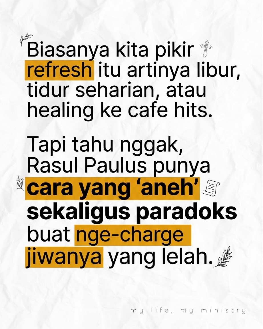 Capek Pelayanan? Mungkin Kamu Salah Cara Istirahatnya!