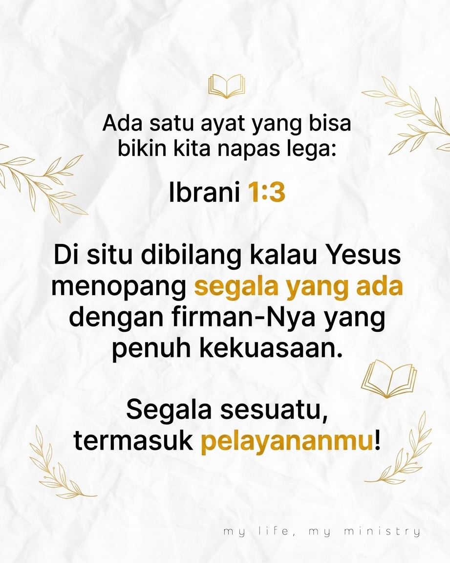 POV Kamu ngerasa kalau kamu nggak ada, pelayanan bakal hancur total! Kok bisa gitu? Yuk kita bahas pelanpelan.