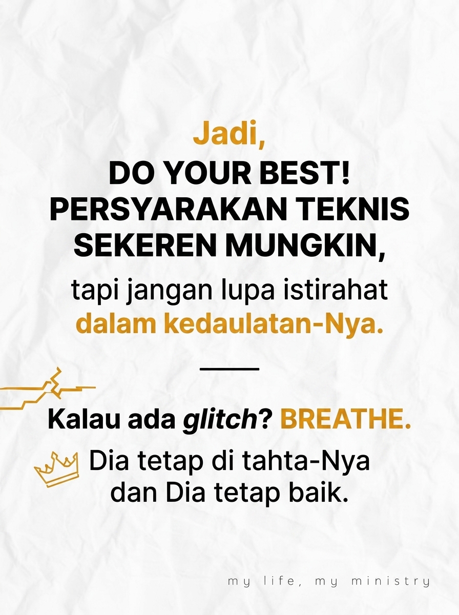 POV Kamu ngerasa kalau kamu nggak ada, pelayanan bakal hancur total! Kok bisa gitu? Yuk kita bahas pelanpelan.