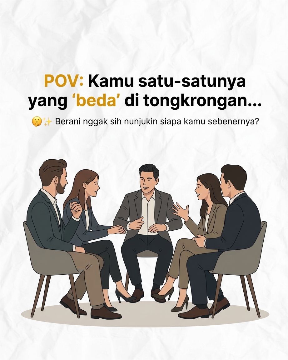 POV Kamu satusatunya yang beda di tongkrongan... Berani nggak sih nunjukin siapa kamu sebenernya?