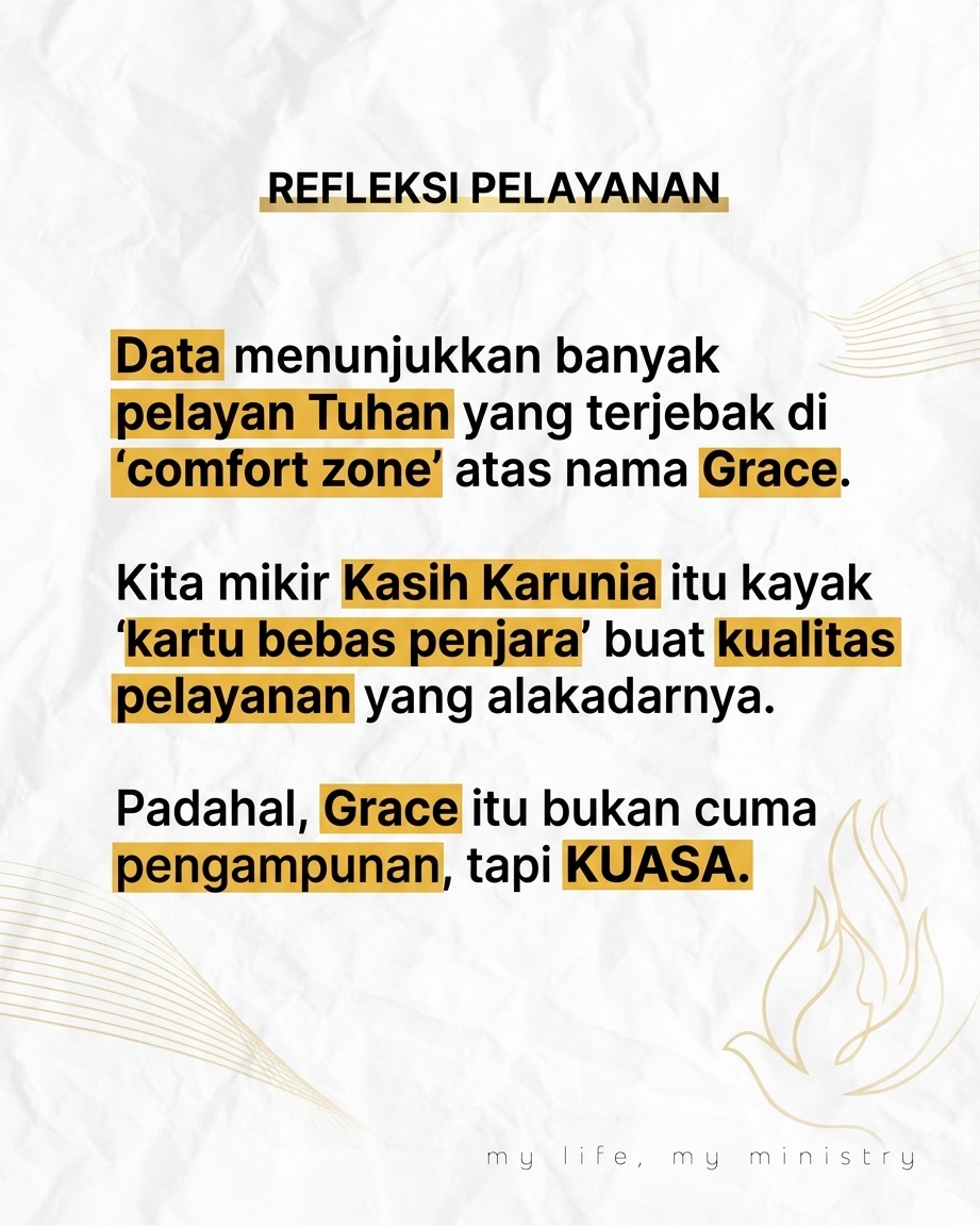 Capek Dibilang Gak Apaapa, yang Penting Hati Terus? Jujur deh, kita sering banget denger kalimat ini pas pelayanan lagi chaos atau ada kesalahan teknis. Tapi, apakah Kasih Karunia Grace itu cuma sekadar alasan buat kita tetep di posisi yang sama? Lets talk