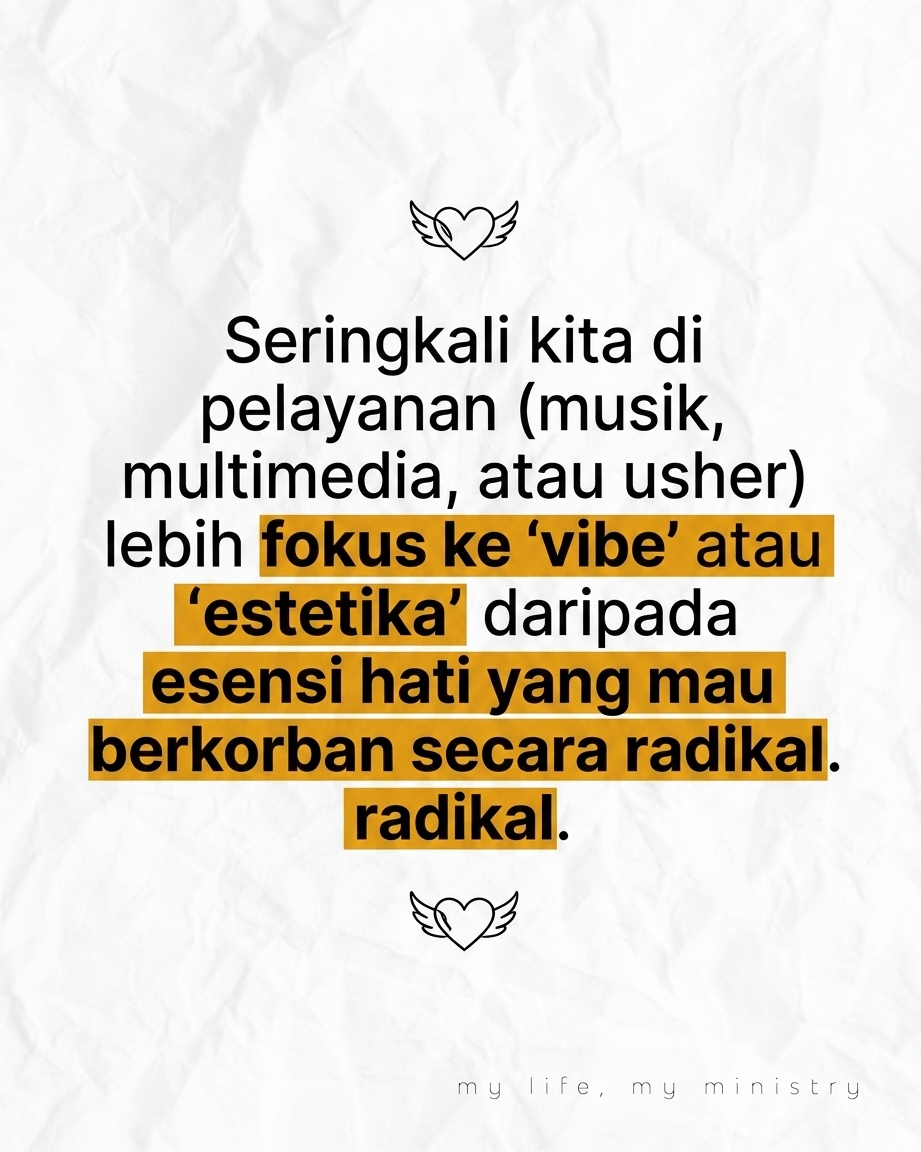 Jangan Jadi Pelayan Gereja Kalau Cuma Mau Cari Panggung!