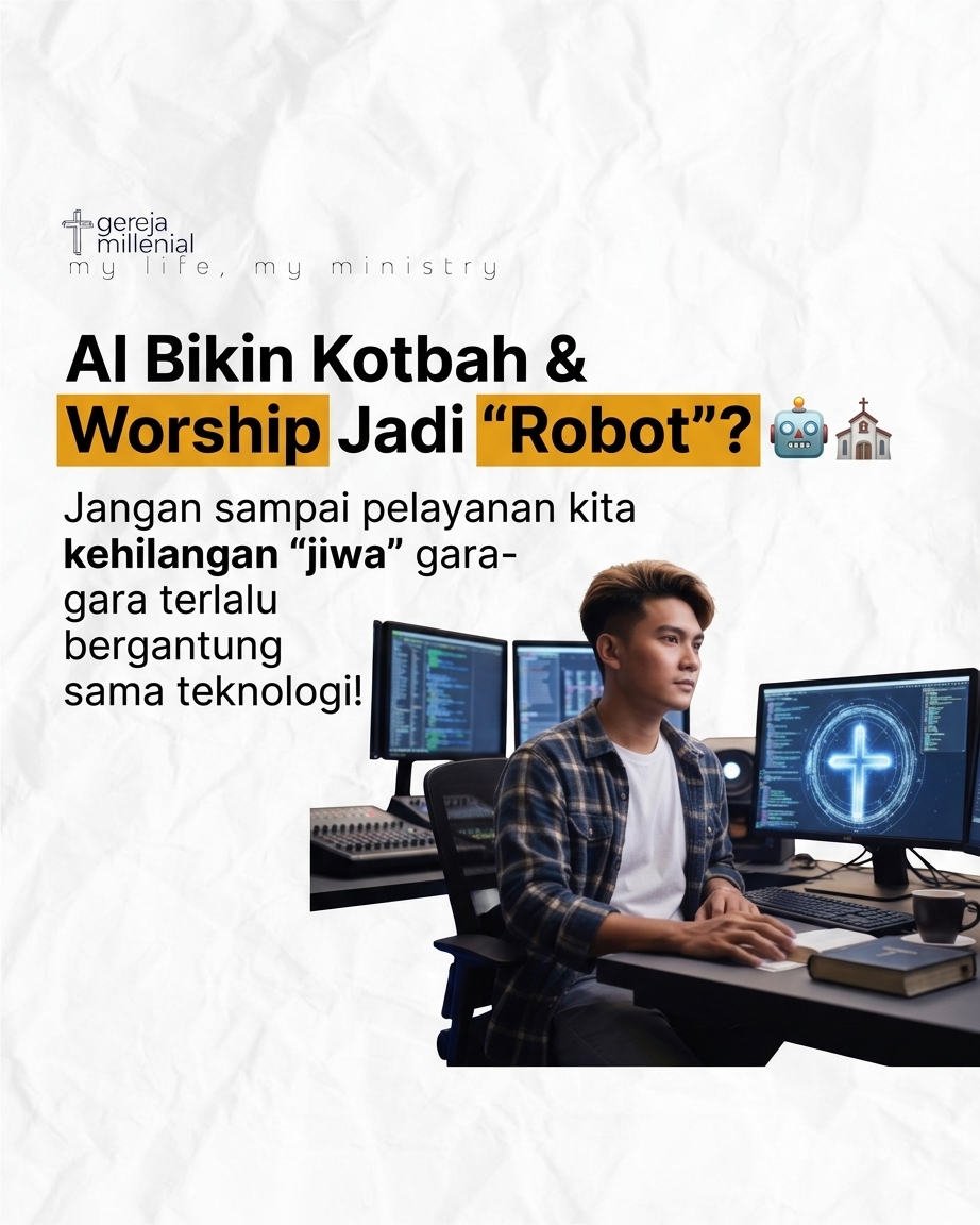 AI Bikin Kotbah Worship Jadi Robot? Jangan sampai pelayanan kita kehilangan jiwa garagara terlalu bergantung sama teknologi!