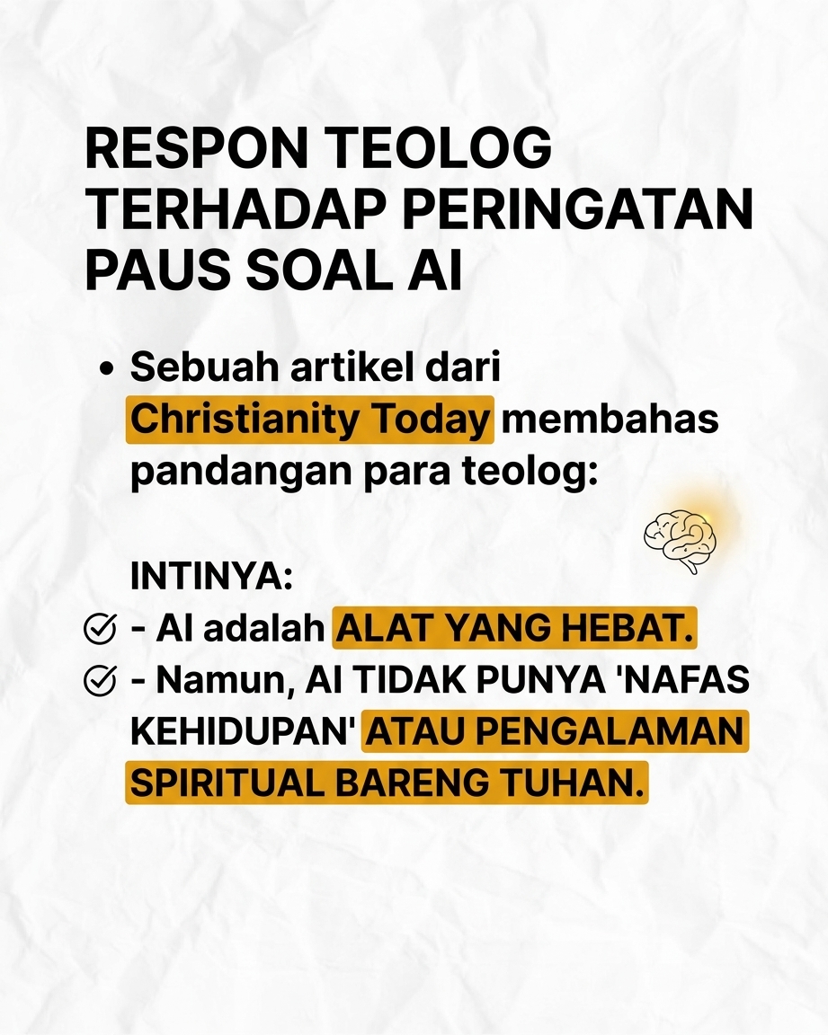 AI Bikin Kotbah Worship Jadi Robot? Jangan sampai pelayanan kita kehilangan jiwa garagara terlalu bergantung sama teknologi!