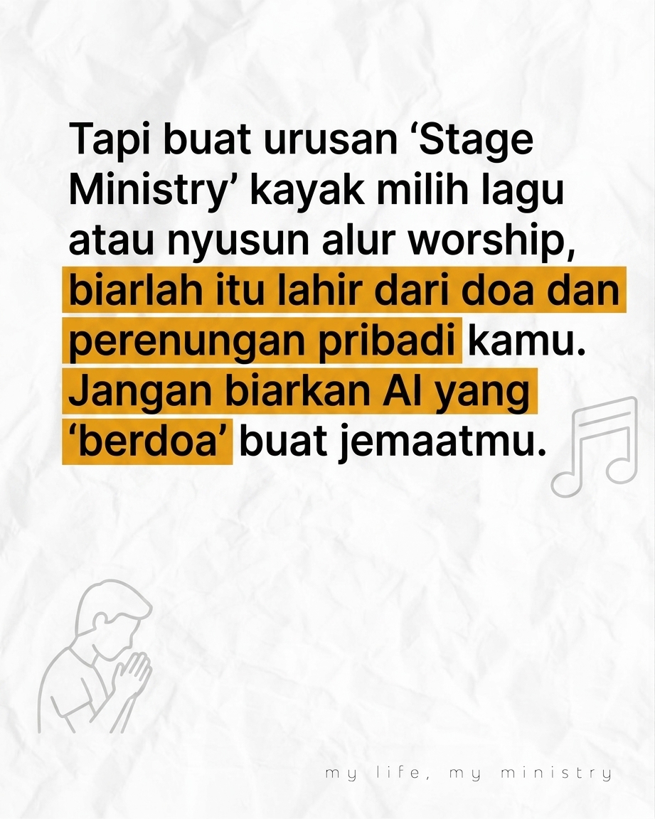 AI Bikin Kotbah Worship Jadi Robot? Jangan sampai pelayanan kita kehilangan jiwa garagara terlalu bergantung sama teknologi!