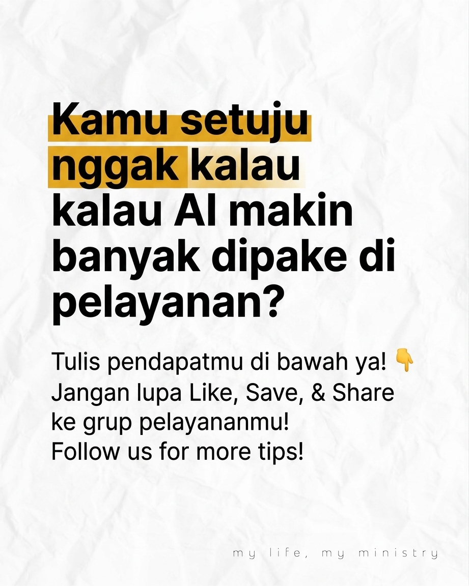 AI BISA GANTIIN TUHAN? Waduh, ngeringeri sedap ya! Yuk kita bahas gimana teknologi masa kini masuk ke pelayanan kita tanpa kehilangan esensi rohaninya.