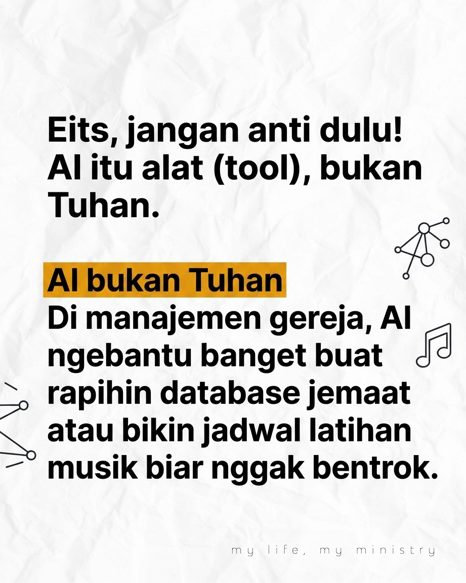 AI BISA GANTIIN TUHAN? Waduh, ngeringeri sedap ya! Yuk kita bahas gimana teknologi masa kini masuk ke pelayanan kita tanpa kehilangan esensi rohaninya.