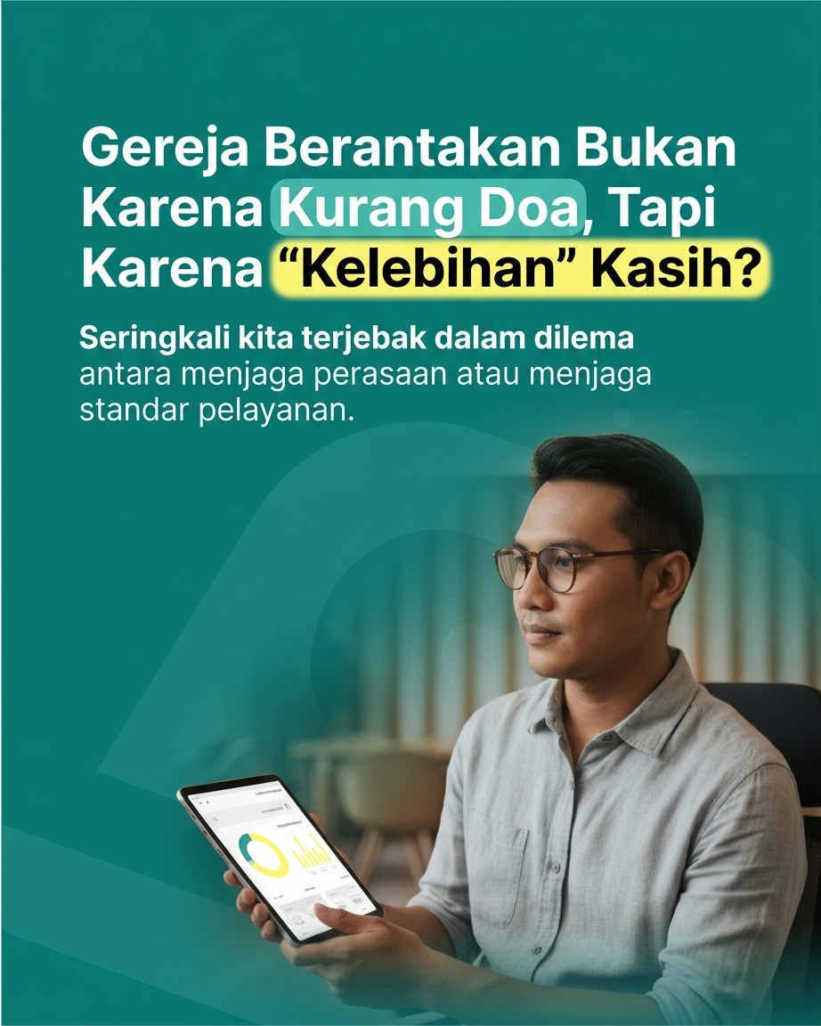 Gereja Berantakan Bukan Karena Kurang Doa, Tapi Karena Kelebihan Kasih? Seringkali kita terjebak dalam dilema antara menjaga perasaan atau menjaga standar pelayanan.