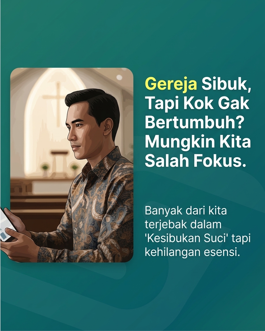 Gereja Sibuk, Tapi Kok Gak Bertumbuh? Mungkin Kita Salah Fokus. Banyak dari kita terjebak dalam Kesibukan Suci tapi kehilangan esensi.
