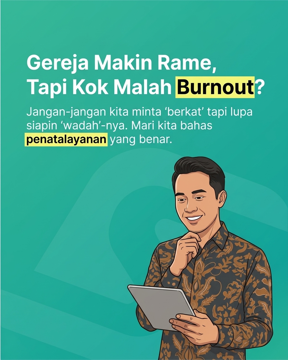 Gereja Makin Rame, Tapi Kok Malah Burnout? Janganjangan kita minta berkat tapi lupa siapin wadahnya. Mari kita bahas penatalayanan yang benar.