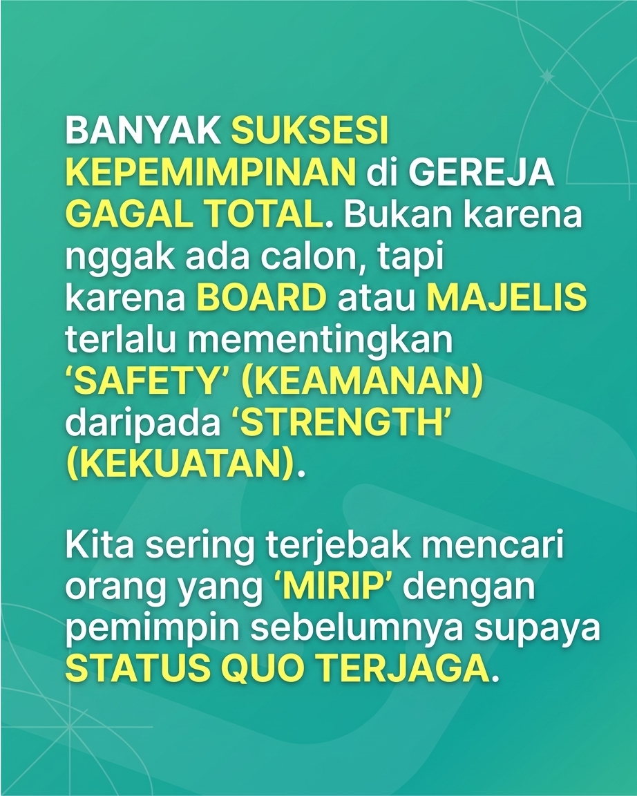 GEREJA ANDA SEDANG MENUJU JALAN BUNTU? Atau cuma takut ganti sopir?