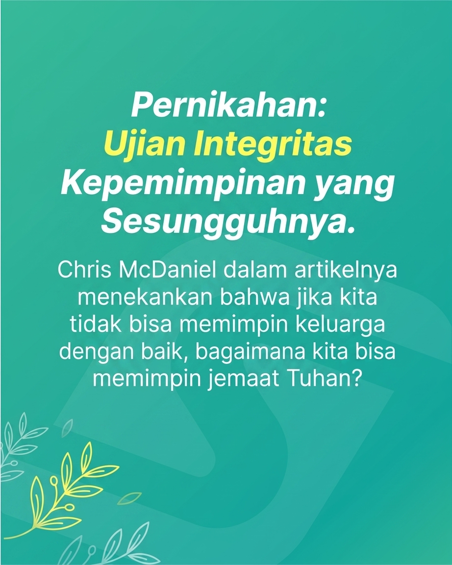 Pelayanan Meledak, Tapi Rumah Tangga Retak? Jangan sampai kamu sukses di mimbar tapi gagal di meja makan sendiri. Yuk, bahas The Marriage Test yang sering dilupakan pemimpin gereja.