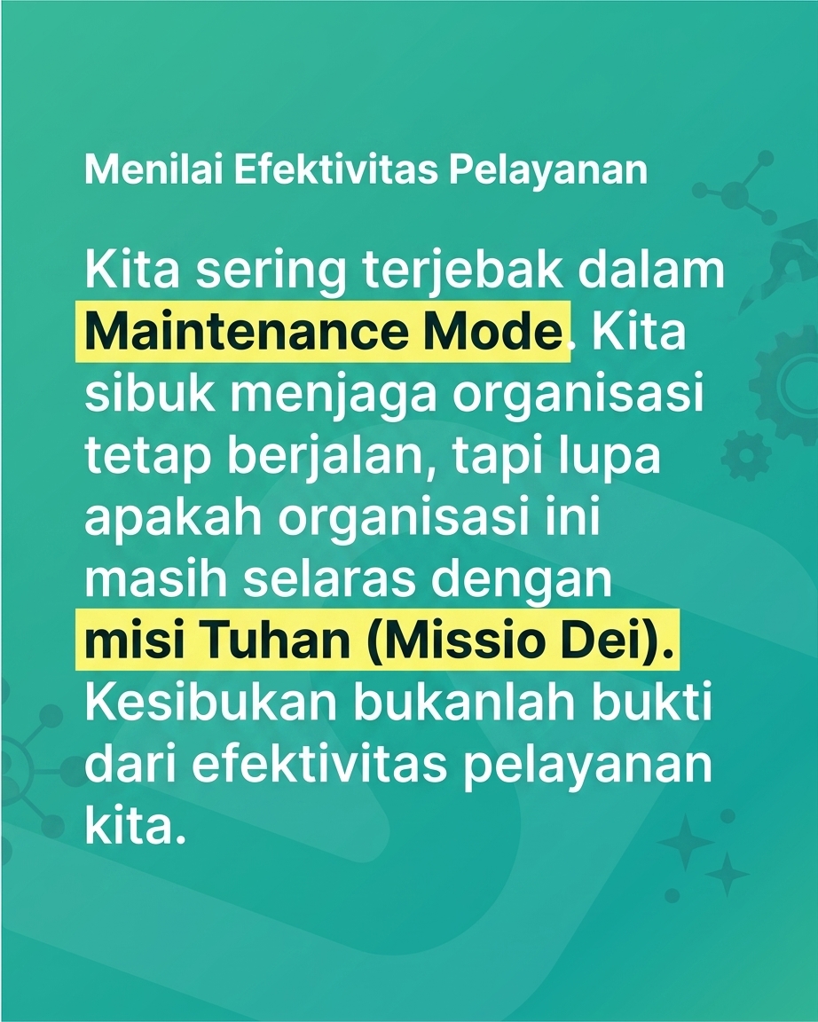 Gereja Sibuk Belum Tentu Berbuah. Janganjangan Kita Cuma Running in Circles?
