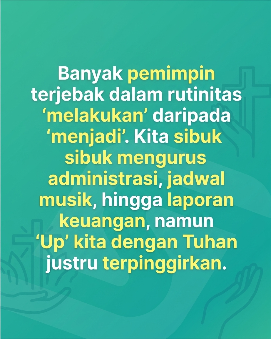 Sibuk Melayani Sampai Lupa Siapa yang Dilayani? Pernah merasa jadwal pelayanan begitu padat tapi hati terasa hampa? Mari bicara jujur sebagai sesama pemimpin.